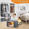Clothes storage bag, blanket storage bag, foldable non-woven closet organizer, gray