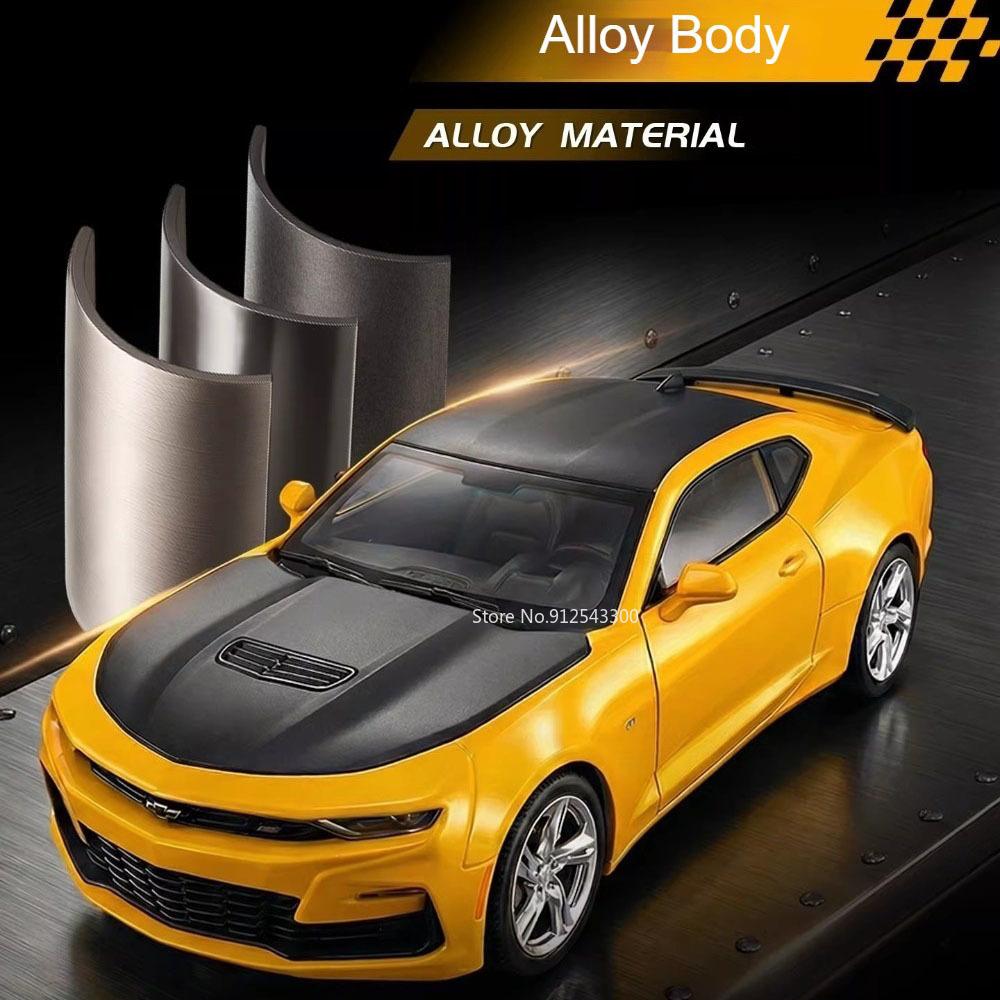 Large 1:18 Scale Camaro 530LI Model Car Toy Sliding Suspension Adjustable Seats High Simulation Sports Cars Models Kids Gifts