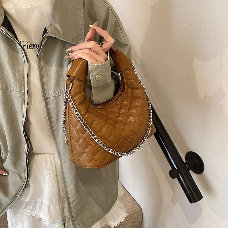Retro Kleine Tasche Damen Nische Raute Kette Knödel Tasche High-End Einzelne Schulter Umhängetasche Achseltasche