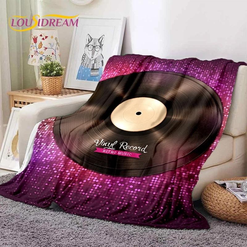 Vinylová deska Hudba DJ Displej Páska Měkká flanelová deka na postel Ložnice Pohovka Piknik, Přehozová deka na přikrytí Venkovní volný čas Dárek