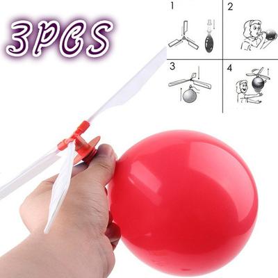 3Pcs Traditional Classic Balloon Helicopter Kids Child Children Play Flying Toy