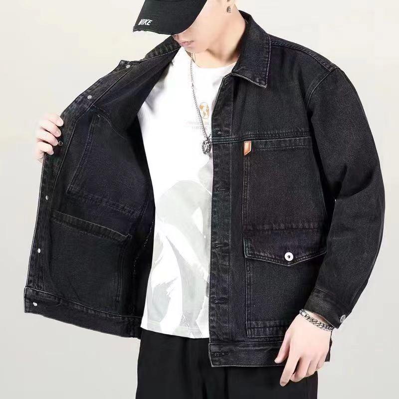Men's Fleece-Lined Winter Denim Jacket - Thick, Loose Fit, Windproof, Cold-Proof, Wear-Resistant, Multi-Pocket, Plus Size.