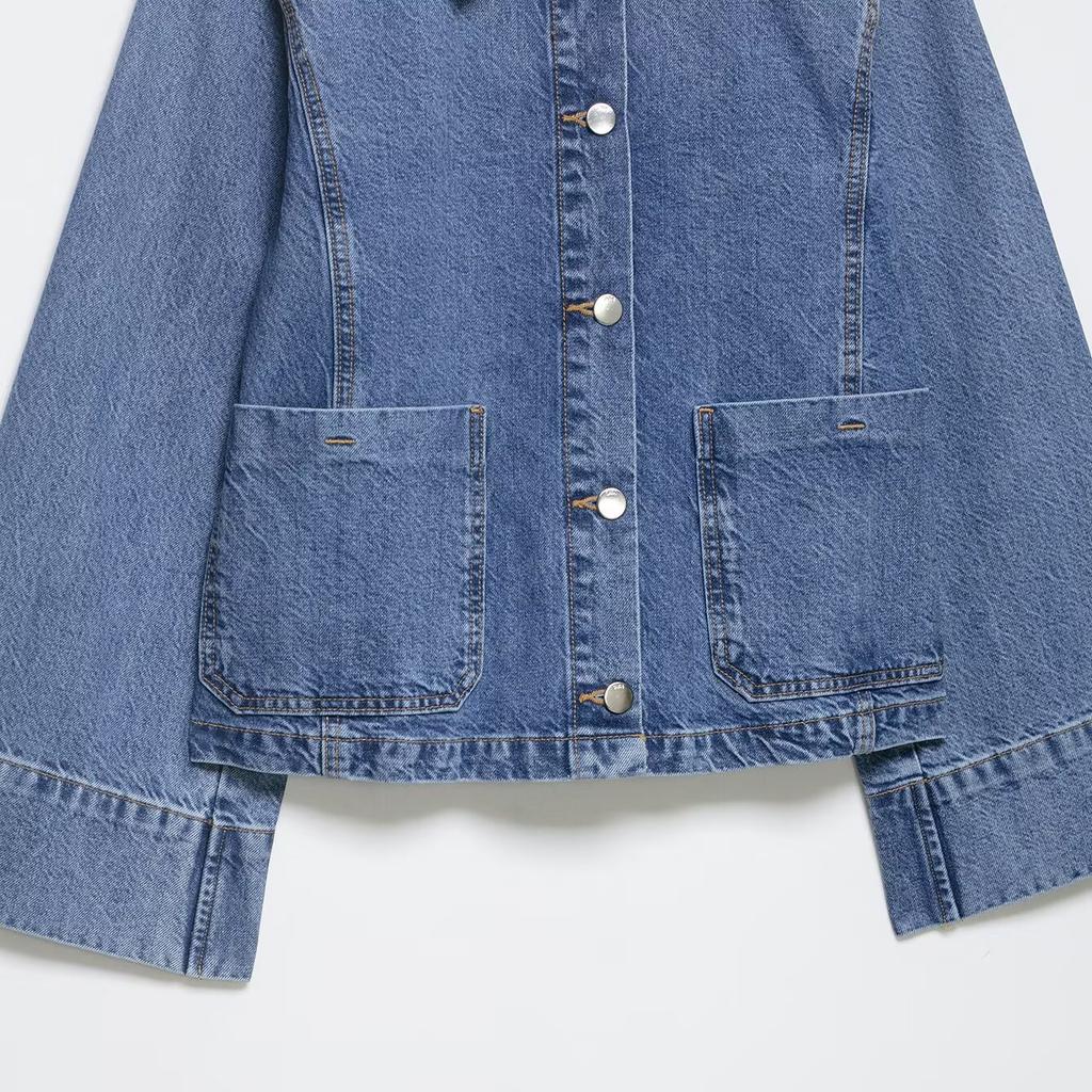 foreign trade wholesale European and American style French women's clothing fashion versatile temperament denim jacket 0108029427