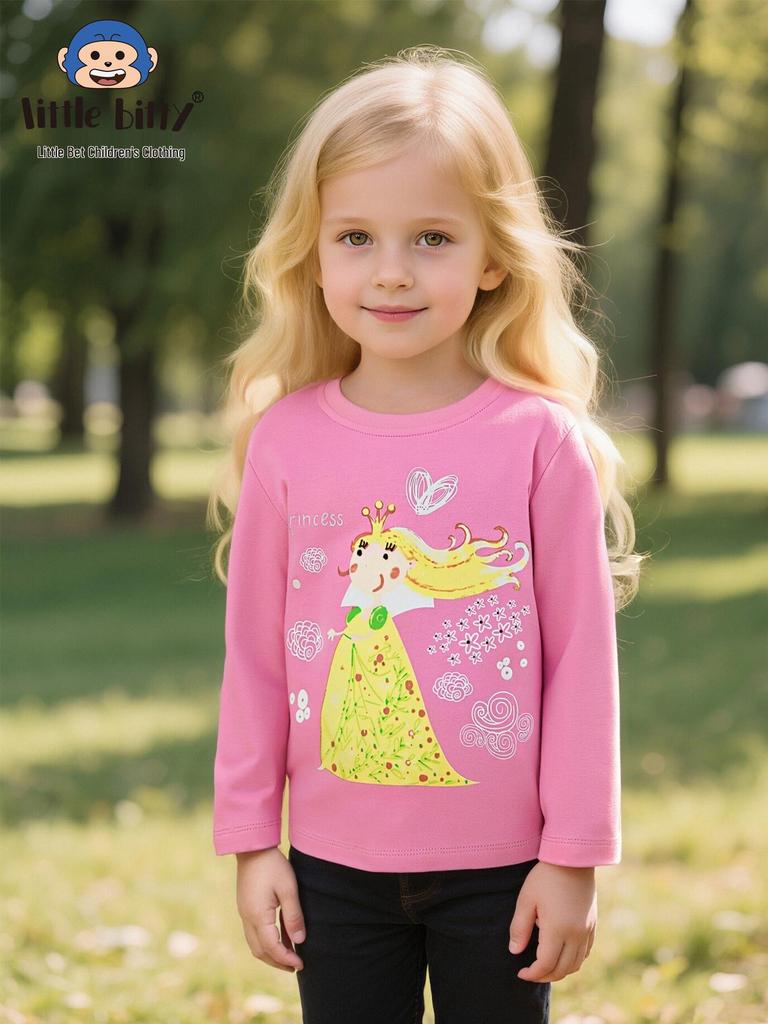 25th Anniversary Girls' Long-Sleeve Cartoon Knit Sweater - Cute Autumn/Winter Round-Neck Top