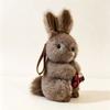 Soft Plush Bunny Keychain Fluffy Plush Bunny Bag Pendant Pompon Bunny Keychain  Bag Accessory