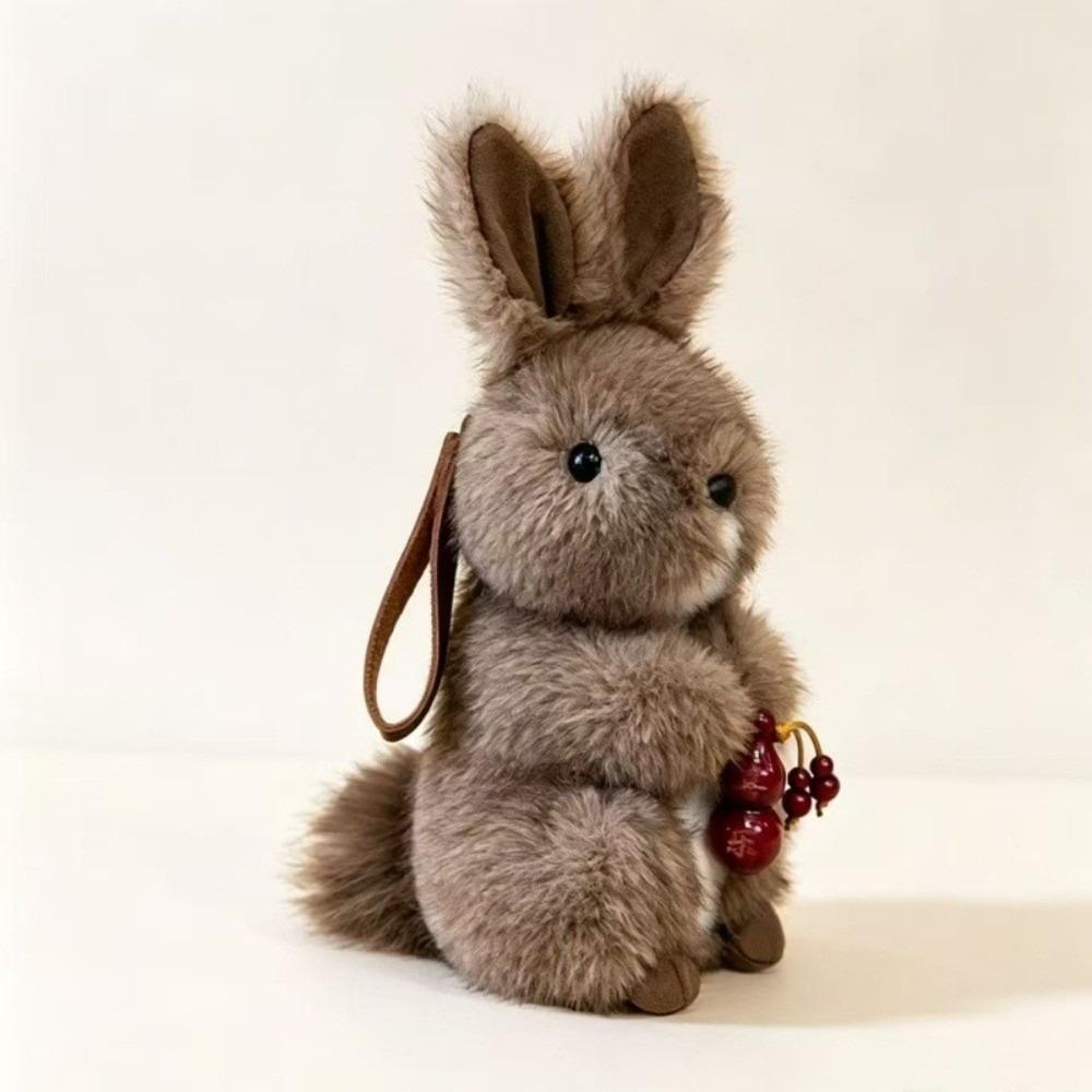Soft Plush Bunny Keychain Fluffy Plush Bunny Bag Pendant Pompon Bunny Keychain Bag Accessory