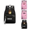 Fashionable Roblox Backpack For Students With Firm Canvas Cloth And Smooth Zipper