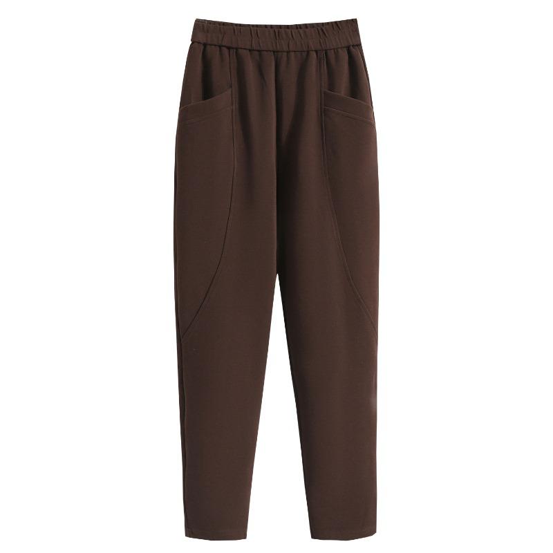 Dimanaf Autumn Winter Women Cothing Plus Size Basic Harem Oversize Casual Trousers Long Pants Elastic Waist Vintage Lady Loose 2025