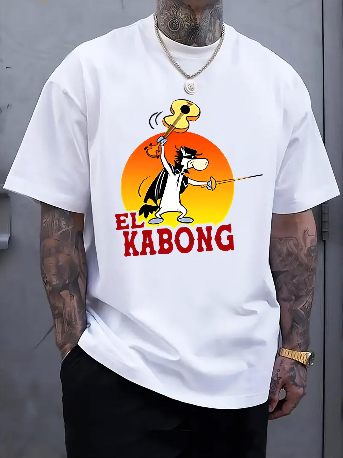 Casual El Kabong Cartoon Horse Graphic T-shirt - Short Sleeve XXL