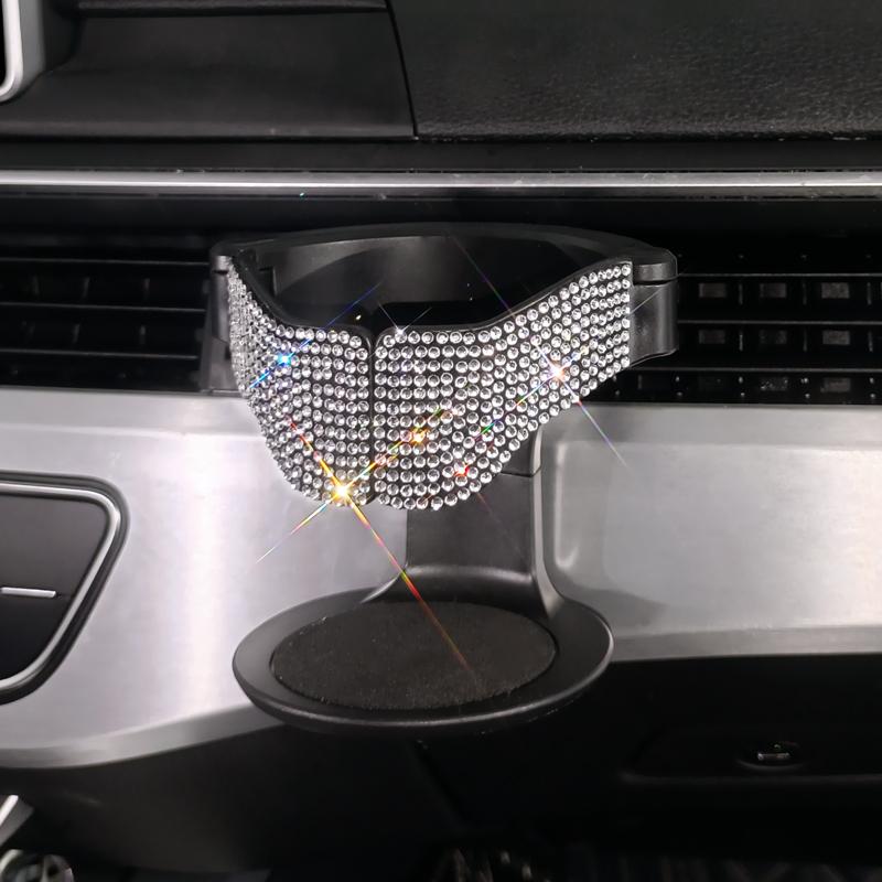 In-car Air Vent With Diamond Cup Holder Bling Rhinestone Drink Holder Auto Vent Clamp Clip for Car Water Bottle Ashtray Bracket
