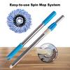 Stainless Steel Mop Rod with Adjustable Handle 360 Degree Rotation Floors Hair Dust Stains Deep Cleaning Spin Mop