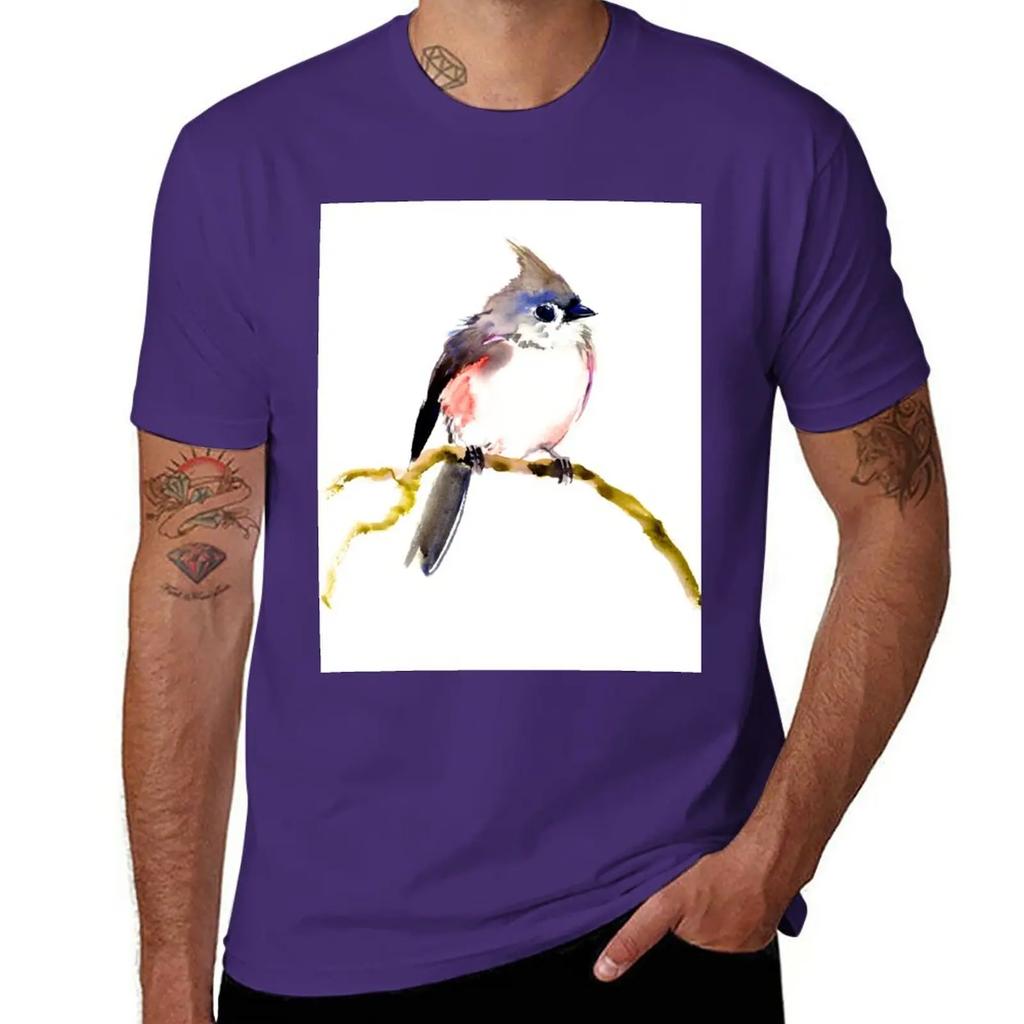 Beautiful Bird, Titmouse T-Shirt for a boy animal prinfor boys Short sleeve tee fitted t shirts for men