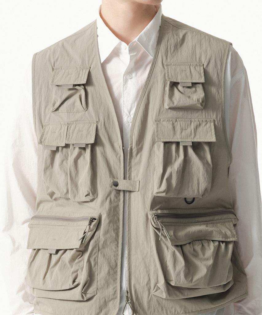 Musinsa Standard [City Leisure] Utility Fishing Vest [Grayish Beige]