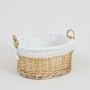 Two-Sided Handle Desktop Weaving Basket Handmade Picnic Bread Fruit Basket  Home Decoration
