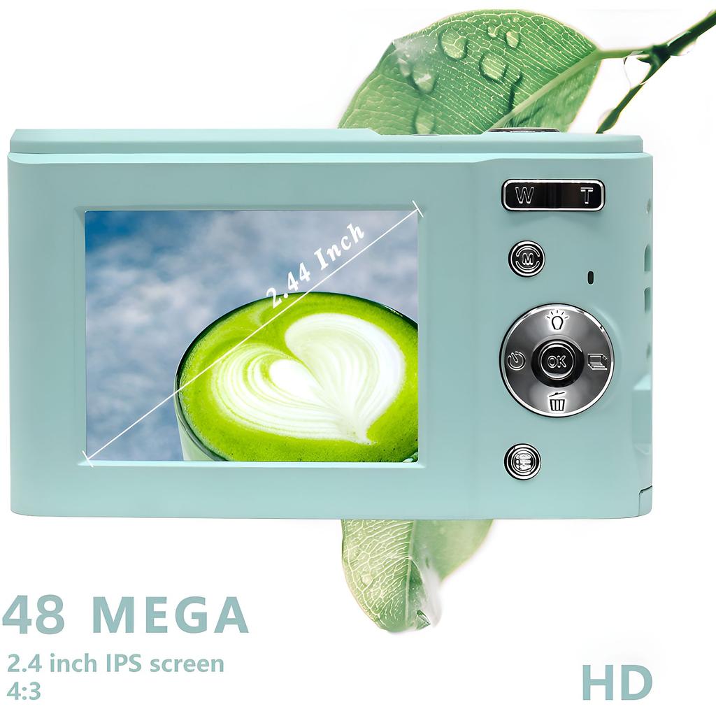 Digital Camera 48MP with 16x Digital Zoom, HD Display, 2.4 Inch IPS Screen and 32GB Memory Card Digital Cameras Silver, HD Screens