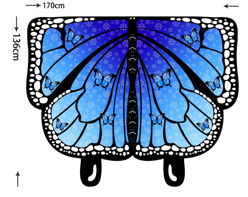 Butterfly Cloak Gradient Halloween Dance Shawl Wings