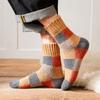 Cute Home Plush Socks Towel Socks For Male Middle Tube Socks Wool Socks Men Hosiery Lattice Socks