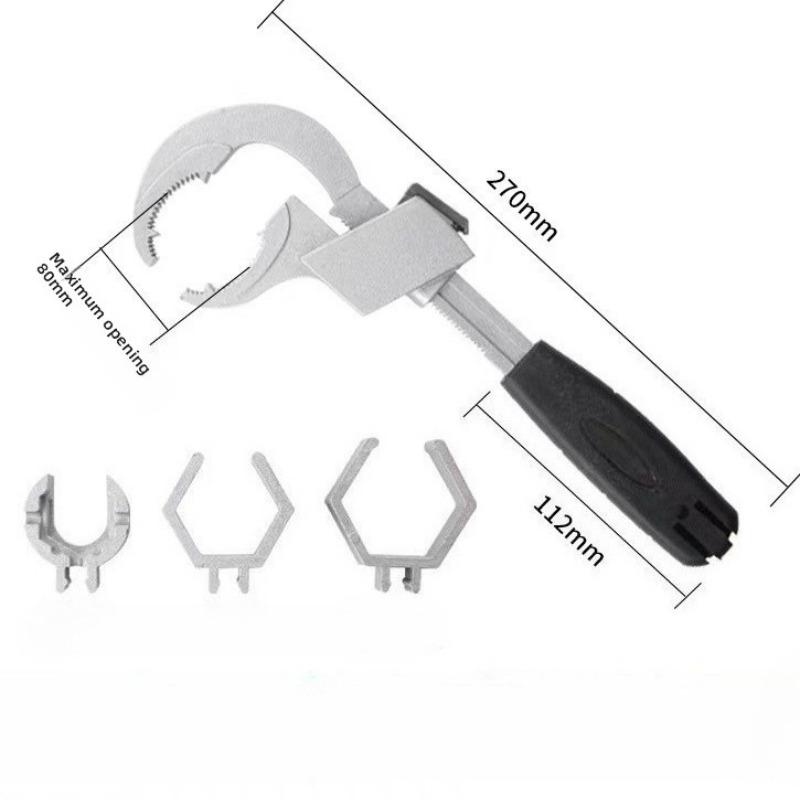 Adjustable Large Opening Pipe Wrench Multifunctional Plumbing Repair Tool Universal Hand Wrench for Installation Maintenance