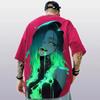 Herren Cyberpunk Anime Succubus 3D-Druck Oversized T-Shirt