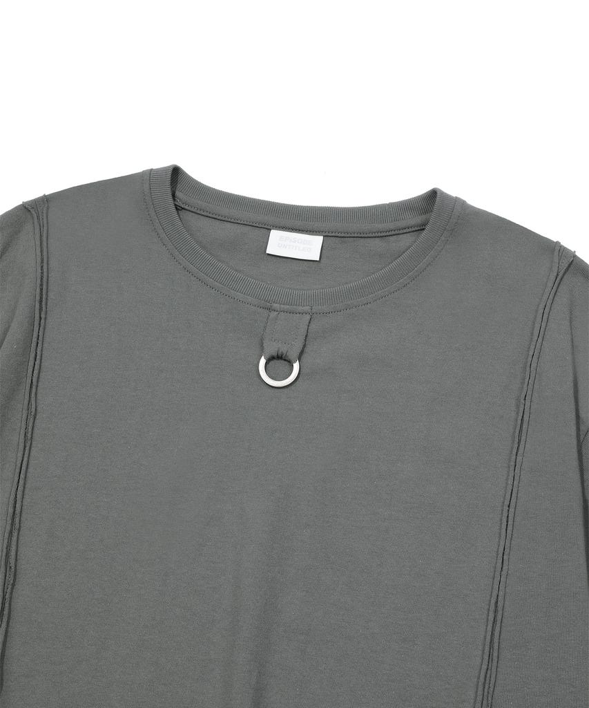 EPISODE UNTITLED Cut-Off Logo Ring Point T-Shirt_Grey