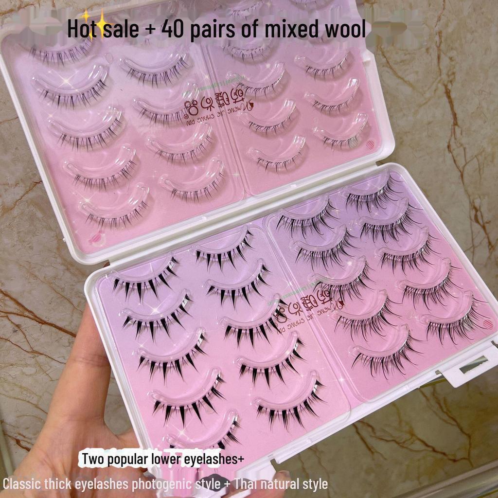 Mengji Shangpin Přírodní umělé řasy - 10 řad s vysokou kapacitou, divoký ďábelský styl jednotlivé trsy pro komiksový vzhled Barbie.