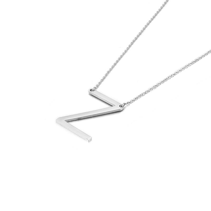 Kalen Clavicle Necklace: 26 English Letter Titanium Steel Necklace for Women - Simple and Elegant Design