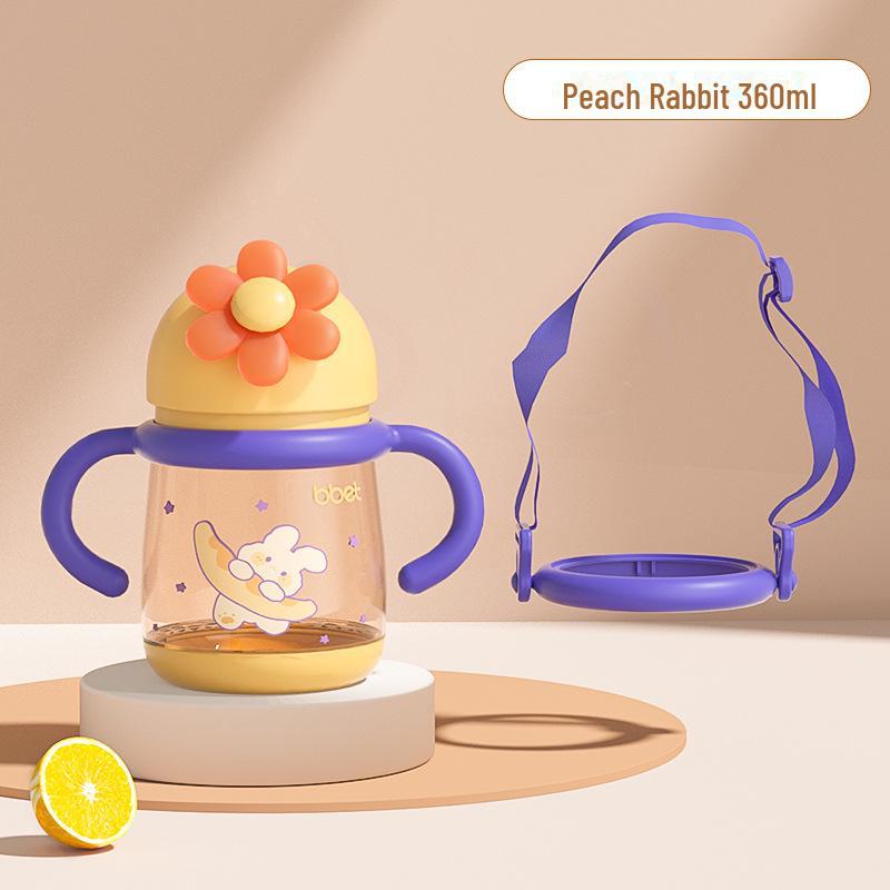 Dual-Purpose Baby Elephant Water and Milk Cup with Straw for 6+ Months