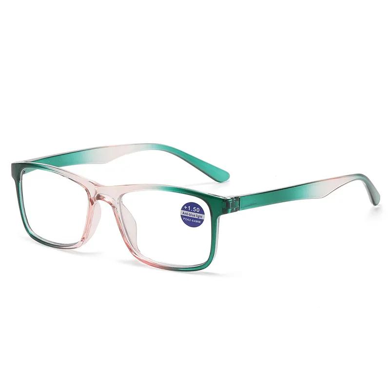 New Design Gradient Color Reading Glasses for Women Men Square Frame Anti Blue Light Presbyopic Glasses with Diopter 0 To +4.0