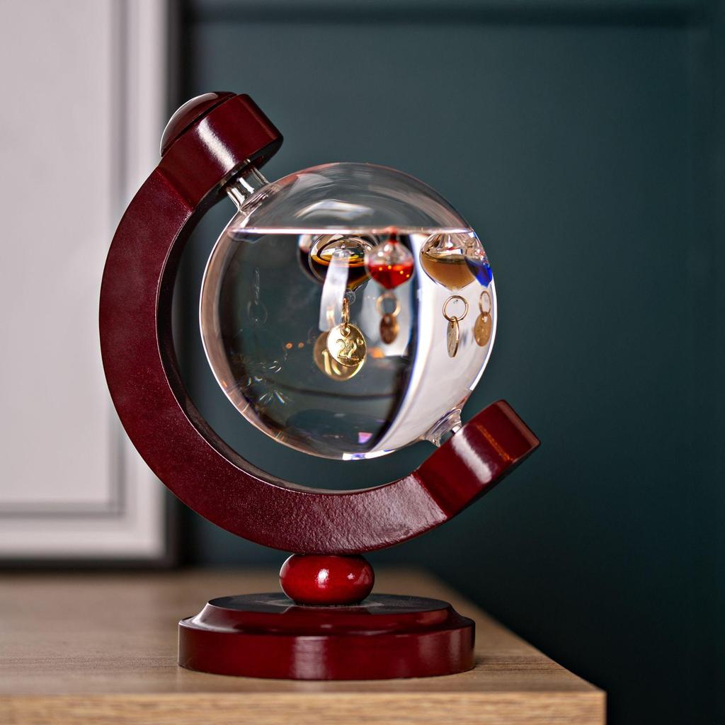 Galileo Thermometer Globe Style - 16cm Multi Col 5 Bulb