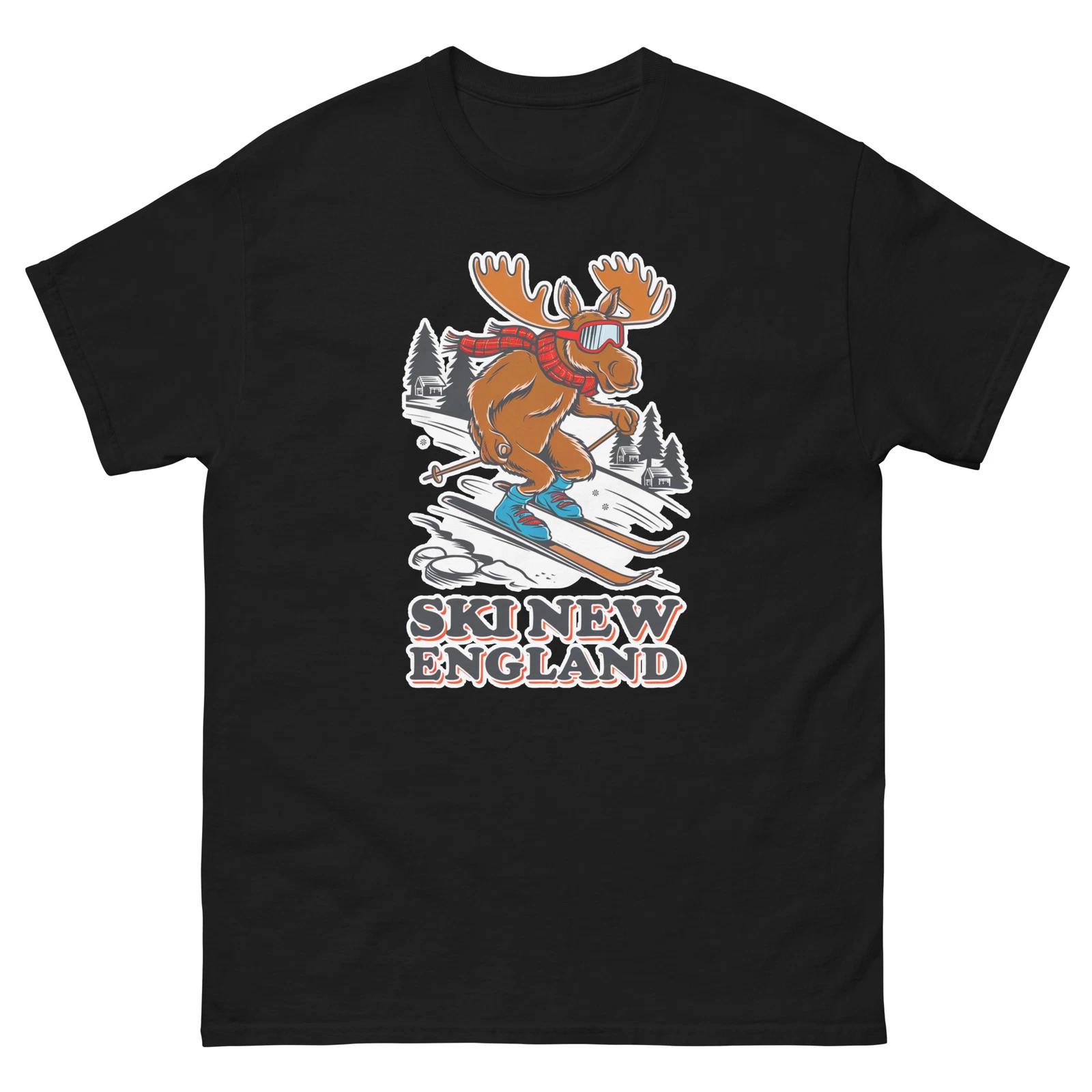 

Ski New England Moose Skiing Skier Animal T-Shirt 3XL