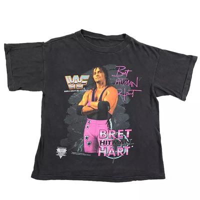 Bret Hart Zwart T-shirt Katoen Unisex S-234XL Korte Mouw Unisex T-shirt