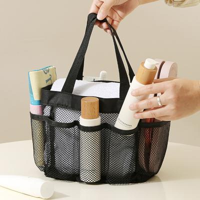 Mesh Shower Caddy Tote Quick Dry Hanging Toiletry Bag, 8 Storage Pocket Handle Bath Organizer for College Dorm, Gym, Camp, Trave