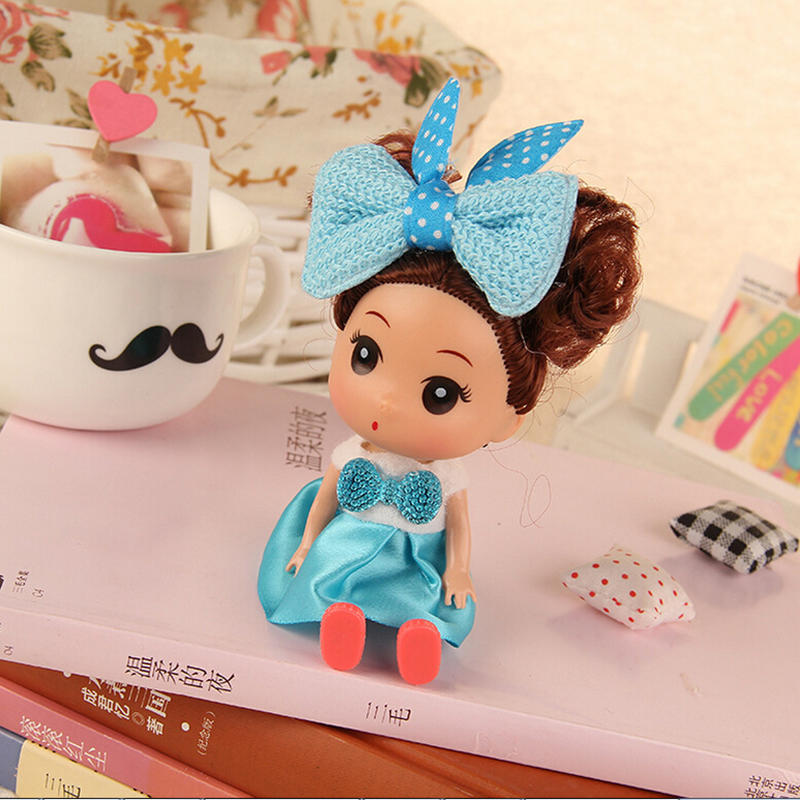 1/6PC Soft Baby Stuffed Toy keyring Cute PVC Toy Kid Plush Dolls keychain Mini Plush Animals key chain baby For girls women Gift