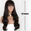 MISS WIG Synthetic Long Wavy Hair Wigs with Bangs For Women Heat Resistant Fiber Black Brown Cosplay Party Synthetic Hair Wig