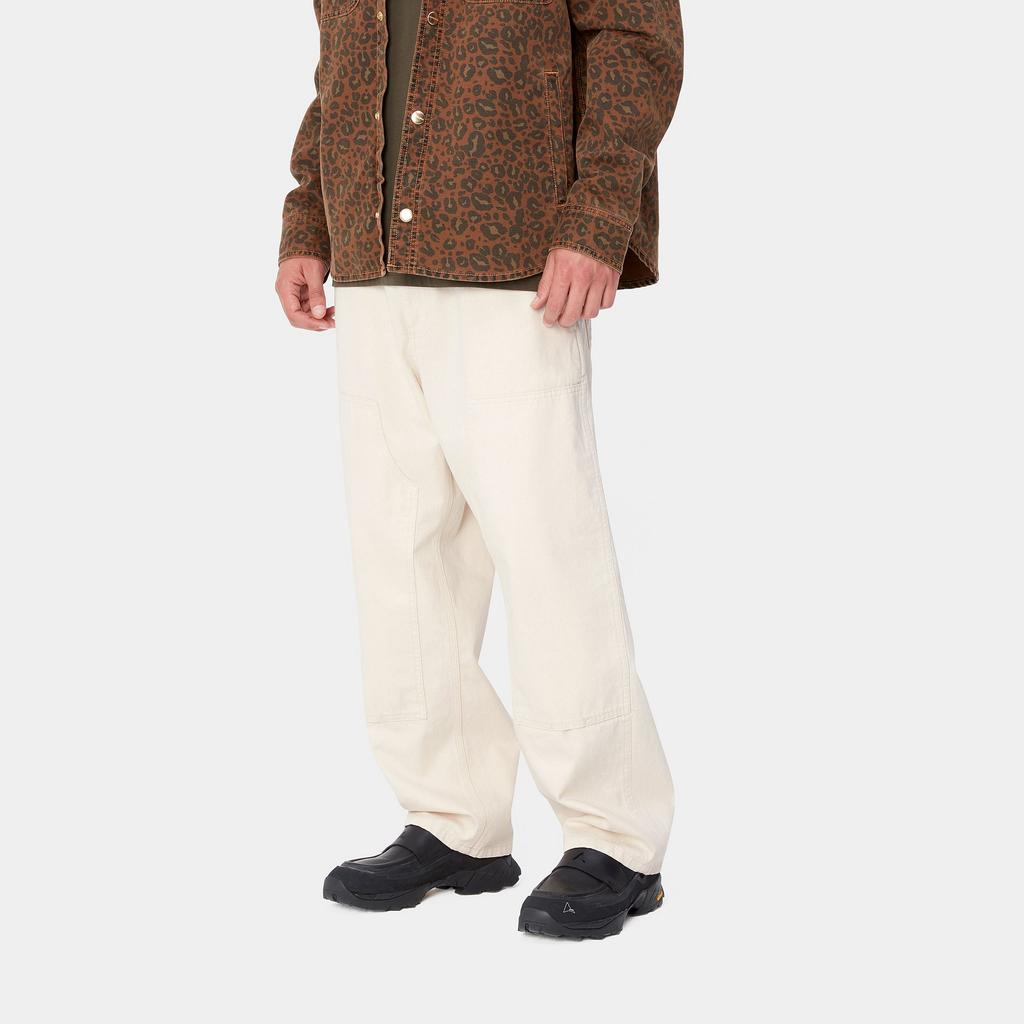 Carhartt WIP Midland Double Knee Pant Loose Straight Fit Square Label Zipper Fly Jeans Unisex pants Off-White I033887-05-02