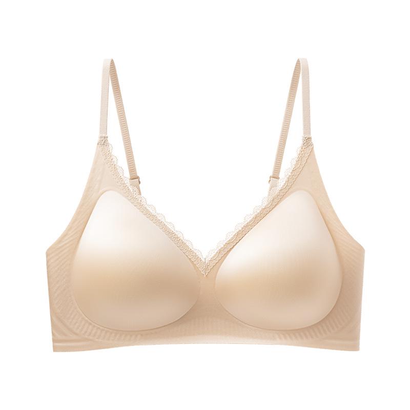 

Оригинальный атласный кружевной бюстгальтер пуш-ап с глубоким V-вырезом для маленькой груди – Предотвращает провисание, Боковая поддержка, Бесшовный лифтинг, Улучшает внешний вид груди Small бежевый