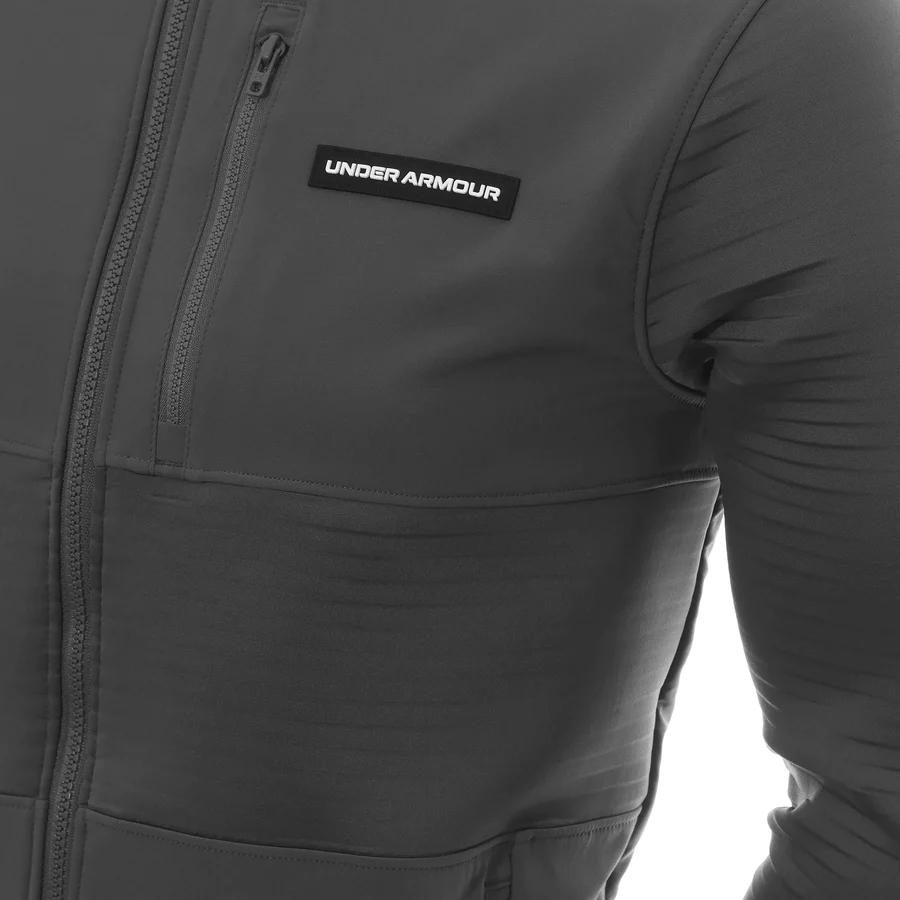 Under Armour Solid Color Casual Hooded Straight Jacket Men Jackets Gray 1379722-025