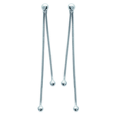 [M7599] - Kolczyki Srebrne 'Koraliki' srebrzone (rodowane) - 5,5 cm