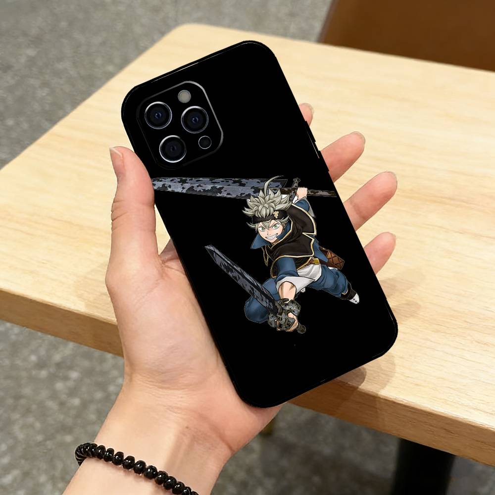 Anime Cool A-Asta  Phone Case For iPhone 17,16,15,14,13,12,11 Plus,Pro Max,XS,Soft Silicone Black Cover iPhone12PRO