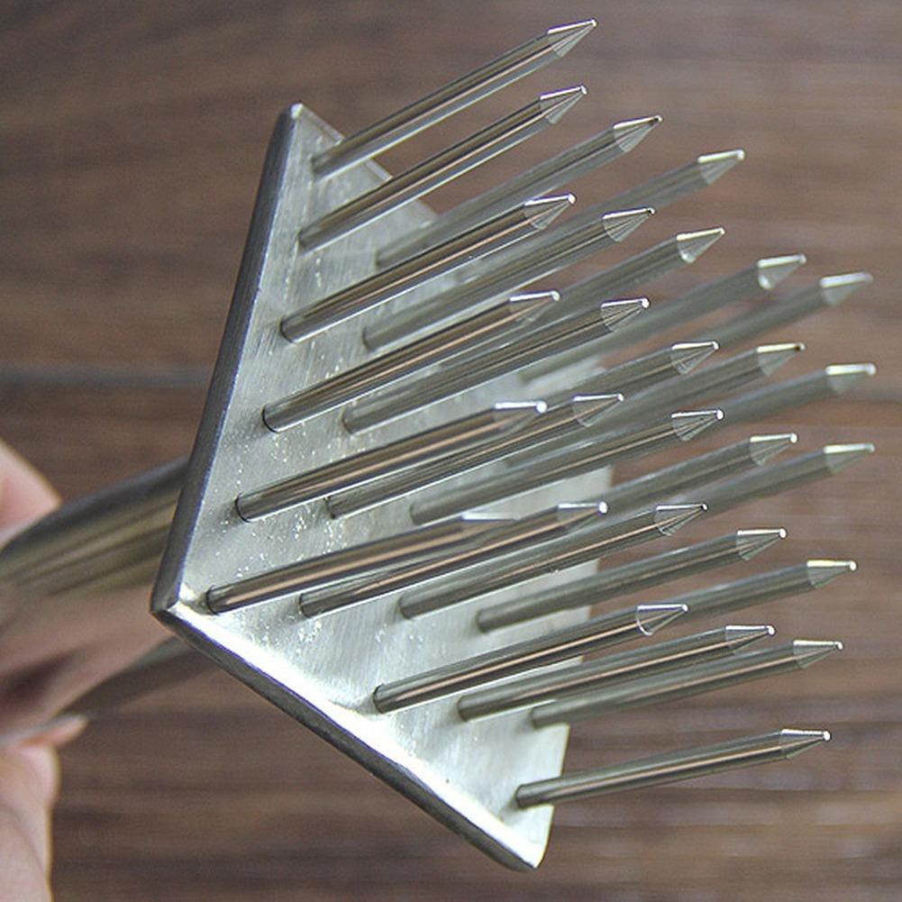 Edelstahl Bauchspeck Haut Knusprig Handwerkzeug Loch Hammer Nadel Stich Spitze Nadel Schnell Zartmacher Lockeres Steak Küchenwerkzeug