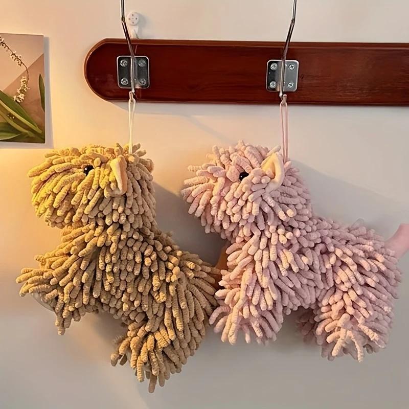 1pc Cute Puppy-Shaped Hand Towel Wall-Mountable Multi-Color Options - Ideal for Kitchen & Bathroom Use Hand Towels for Bathroom