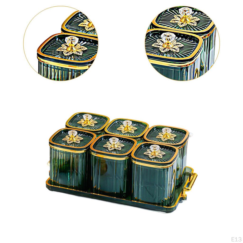 Appetizer Plate for Dried Fruits, Divided Serving Box with Lid Dining Room