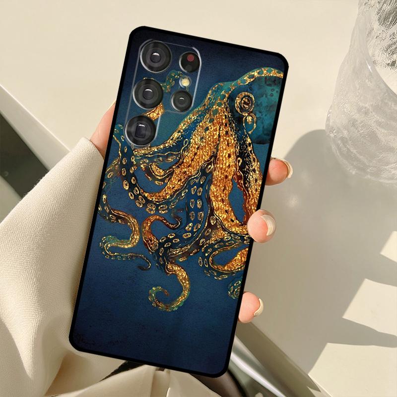 Octopus Ocean Aesthetic Case For Samsung Galaxy S23 S22 S21 Ultra Note 20 S8 S9 S10 Note 10 Plus S20 FE S21 FE Cover