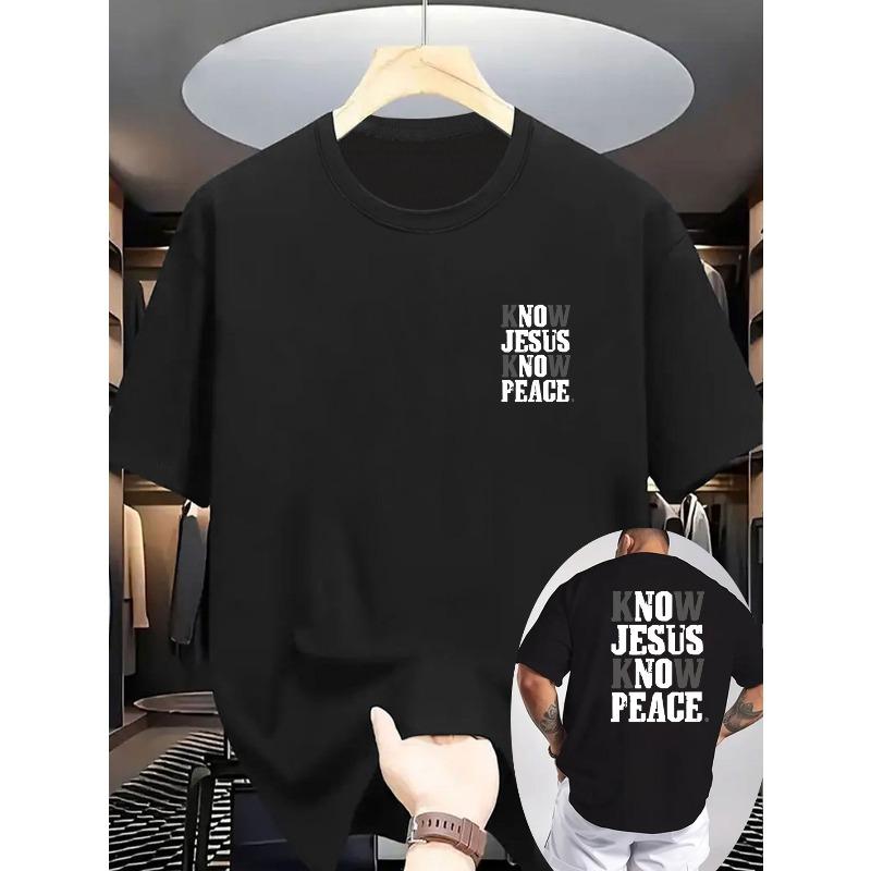 European Sizes Summer New Men's Casual Printed T-shirt with Ribbed Crew Neck and Short Sleeves