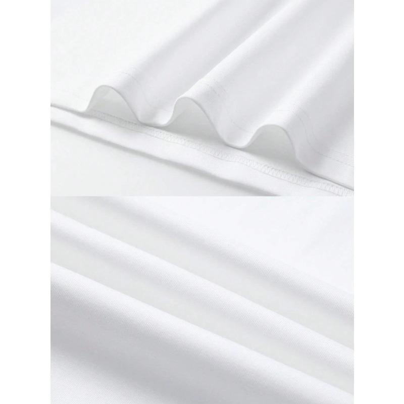 Damska koszulka w rozmiarze europejskim z rysunkiem linii i nadrukiem wzoru kobiecego, biała koszulka z krótkim rękawem, casualowy okrągły dekolt