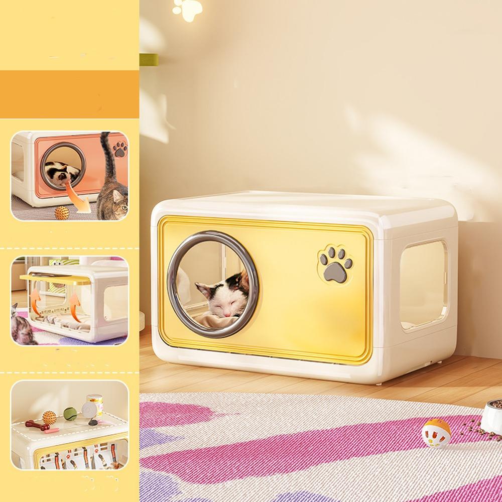Ventilated Cat Shelter Double Layer Cat Sleep House Semi Enclosed Cat Bed  for Small Cat Dog