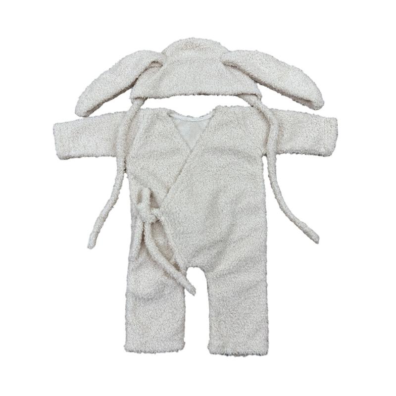 Rabbit Theme Hat and Romper Outfit Baby Photography Costume Clothing Newborns Photography Props Photo Shoot Clothes