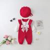 Newborn Girl Autumn/Winter Princess Romper: Velvet-Enhanced Bodysuit for 100 Days & Outings