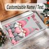 Gnome Theme Crystal Velvet Rug Personalized Custom Name Text Soft Floor Mat Home Decor