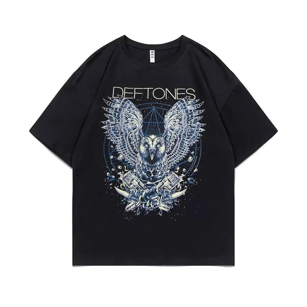 Women Deftones Merch Chino Moreno Diamond print ladies T-shirt casual basics O-collar Black shirt short sleeve ladies T-shirts